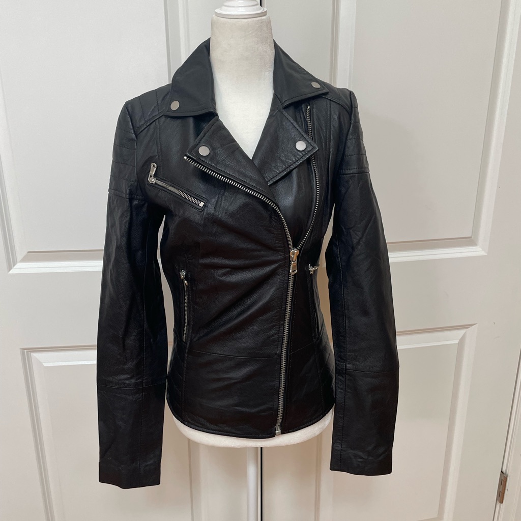 Genuine Leather Biker Jacket From Bod & Christensen( Size S Fits Like Xs)